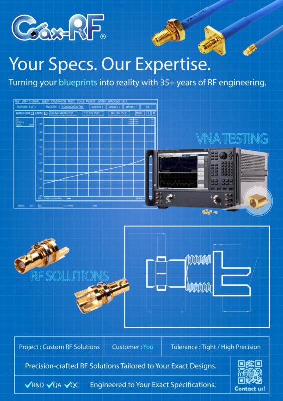 Your Specs. Our Expertise. Turning your blueprints into reality with 35+ years of RF engineering.